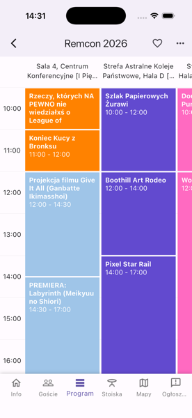 Konwencik — harmonogram