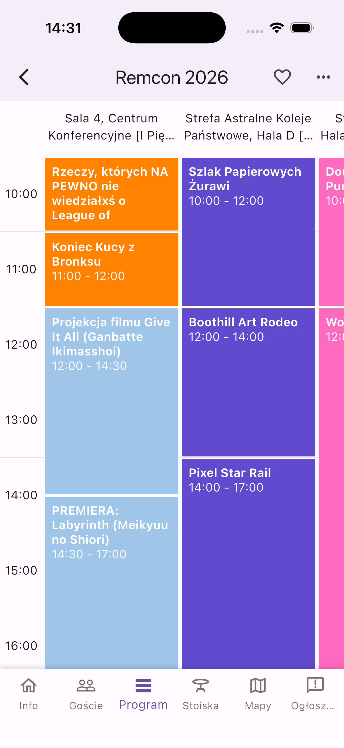 Konwencik — harmonogram